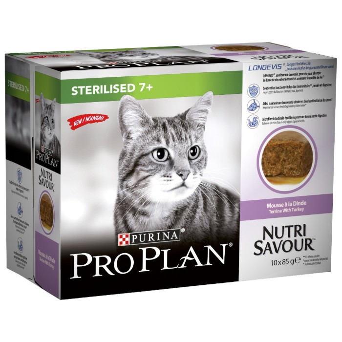 Köp Purina Pro Plan Sterilised 7+ Nutrisavour Kalkon i sås 10-pack på ...