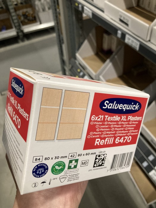 Salvequick Textilplåster XL refill 6x21 st