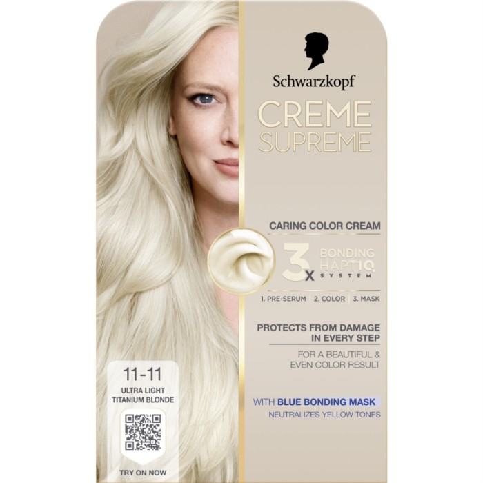 Schwarzkopf Creme Supreme 11-11 Ultra Light Titanium Blonde - Hårfärg - Apotea