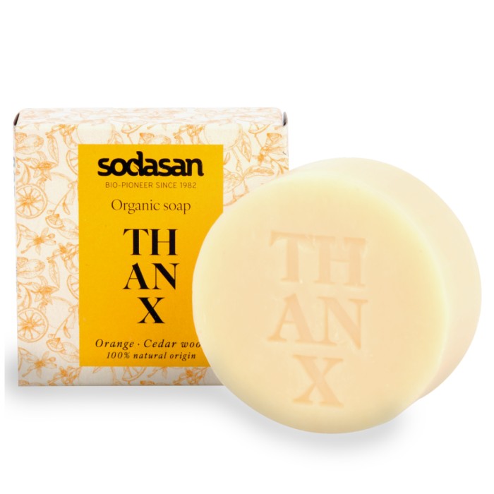 Sodasan THANX tvål Apelsin & Cederträ 80 g