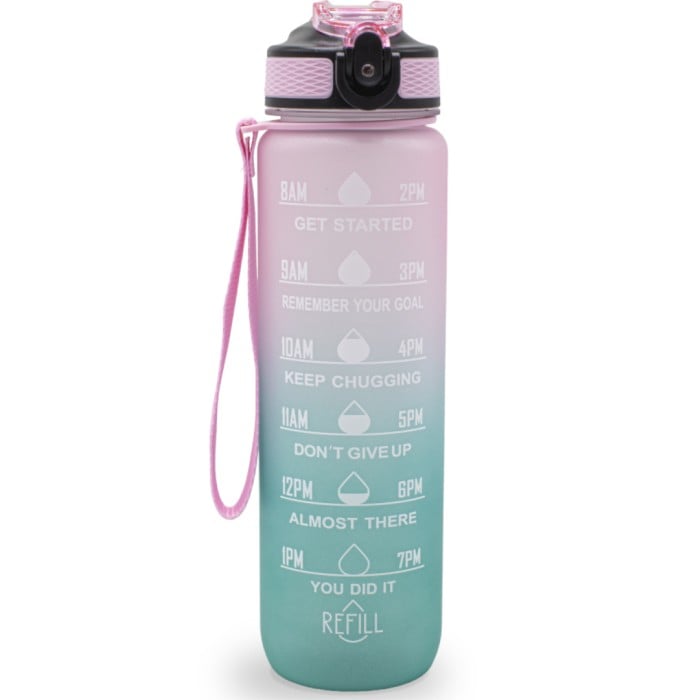 Sthlm Hydra Bottle Shiny Light Pink/Shiny Turqoise 1 liter - Vattenflaskor - Apotea